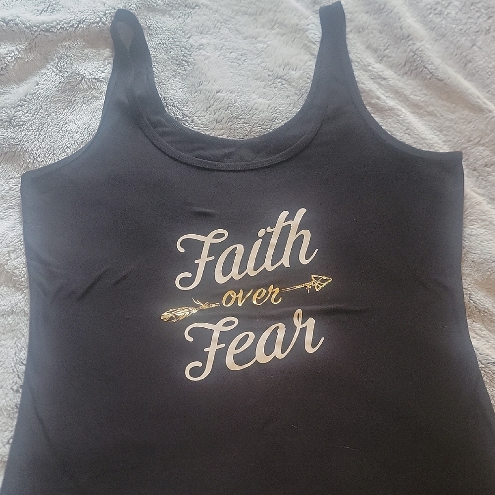 No Boundaries Black Tank Top with Gold Script